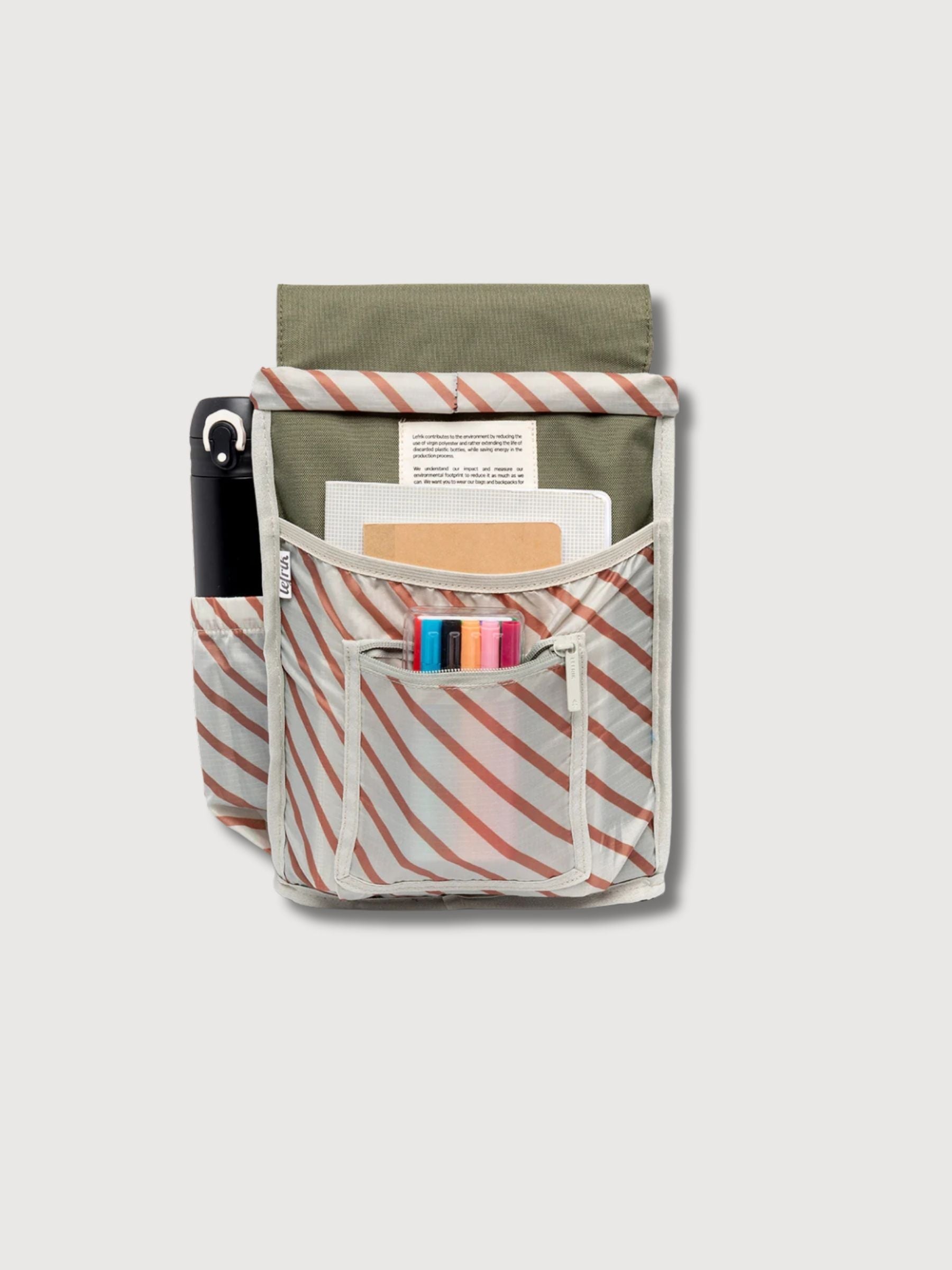 Kaut Stripes Olive Rucksack | Lefrik