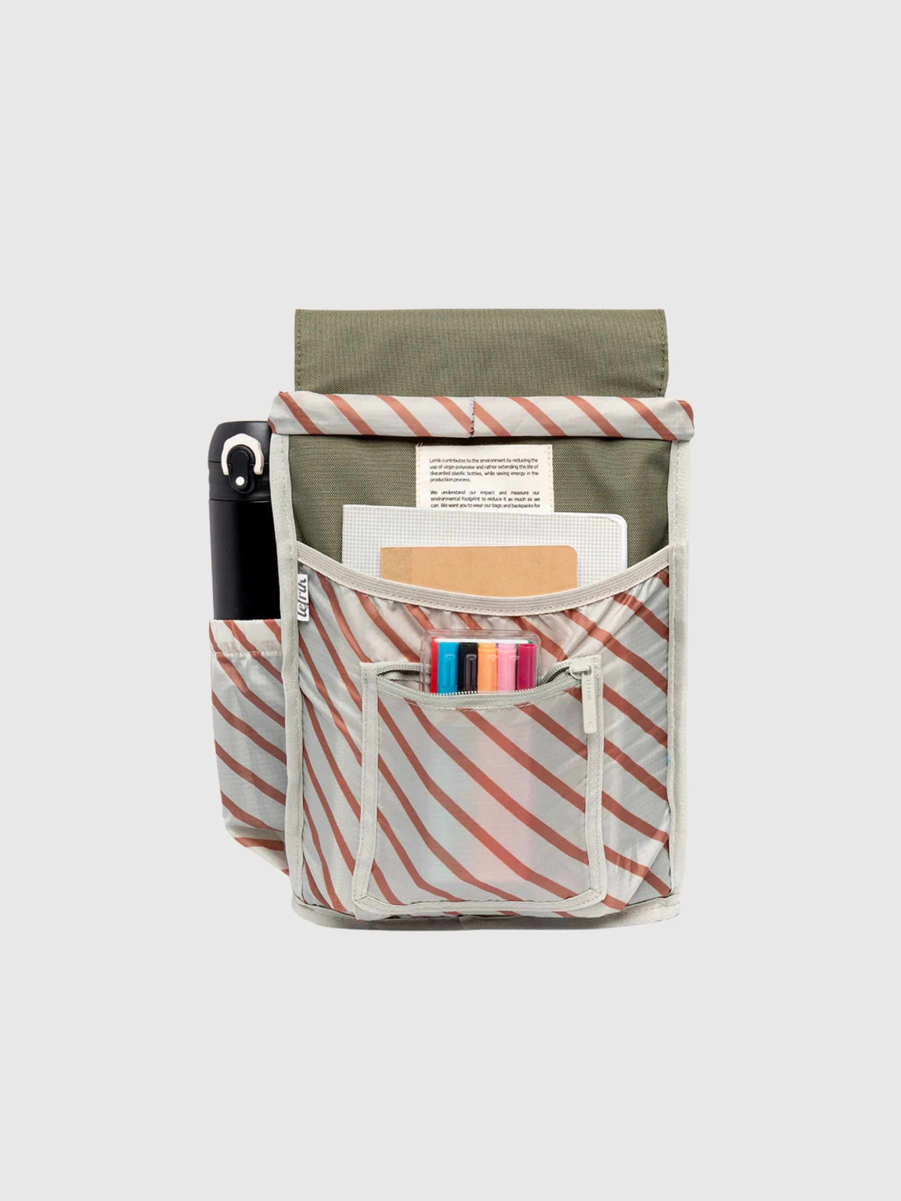 Kaut Mini Stripes Olive Backpack | Lefrik