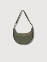 Lua Striped Olive Half Moon Bag | Lefrik