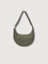 Lua Striped Olive Half Moon Bag | Lefrik