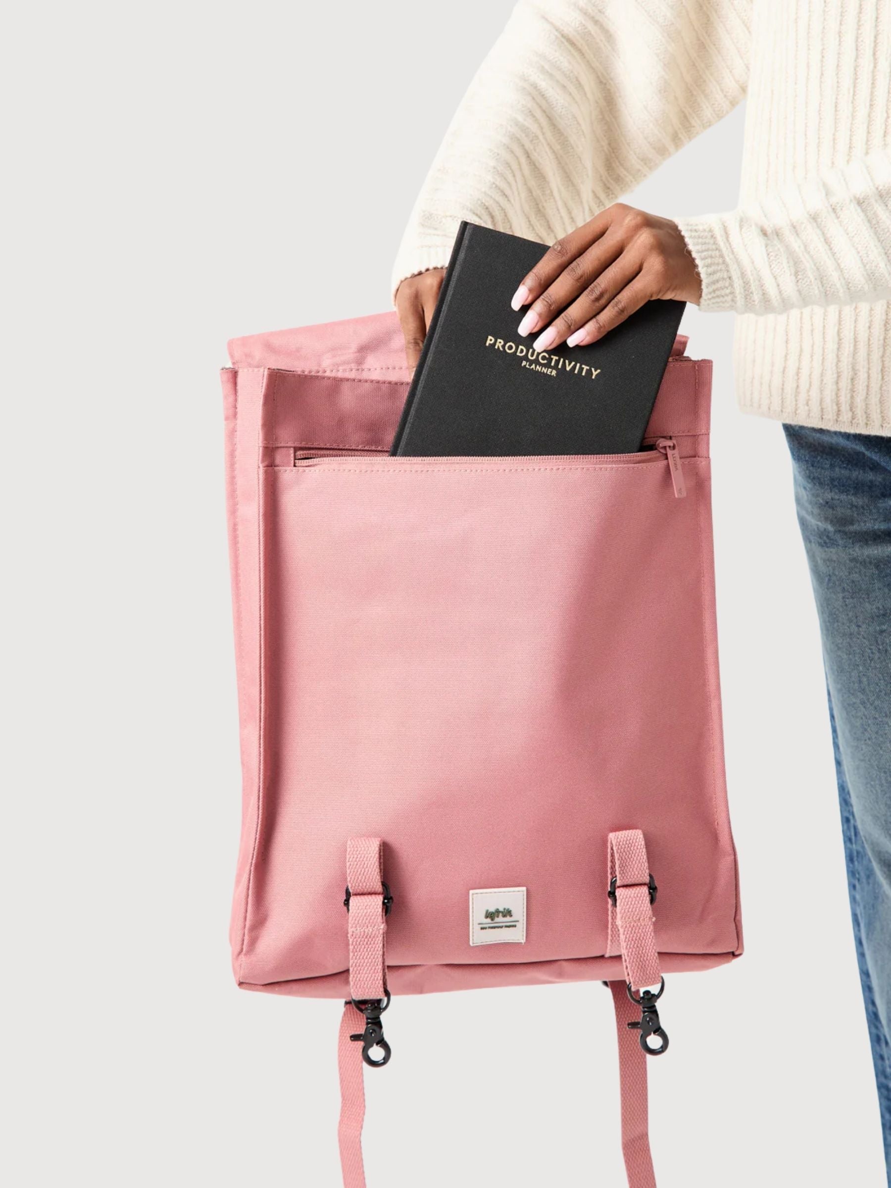 Handy Metal Dust Pink backpack in recycled polyest | Lefrik