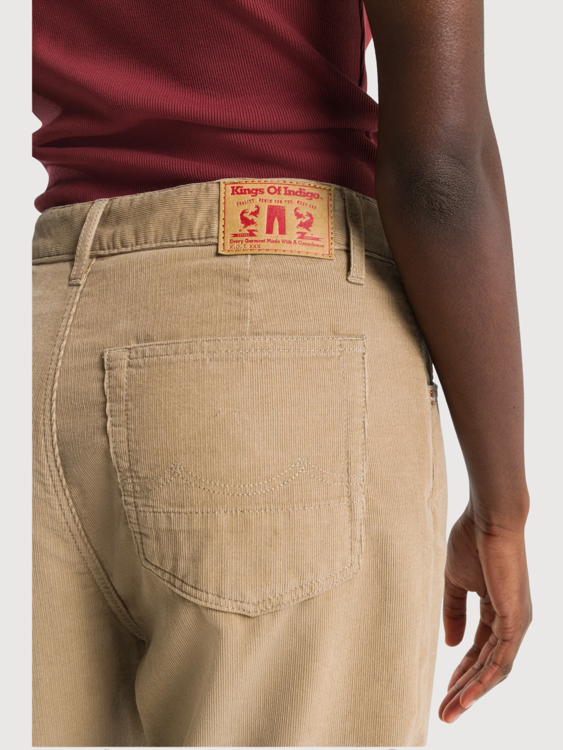PANTALONI IN VISONE ARGENTO LEILA CORD | KINGS OF INDIGO