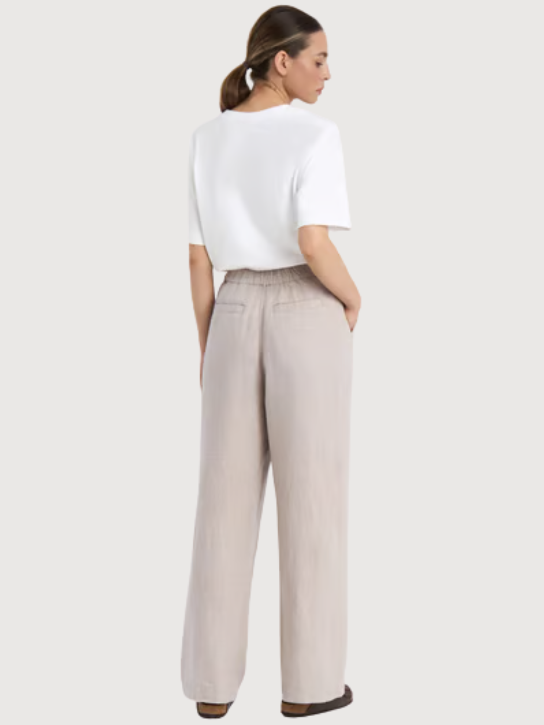 Hose Vickleby Leinen Ecru Damen | Dedicated