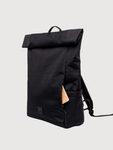Recycled Polyester Roll Black Backpack | Lefrik
