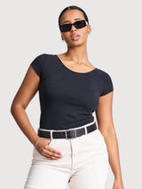 Aloe Soft Black Woman Cotton T-Shirt | Jan N June