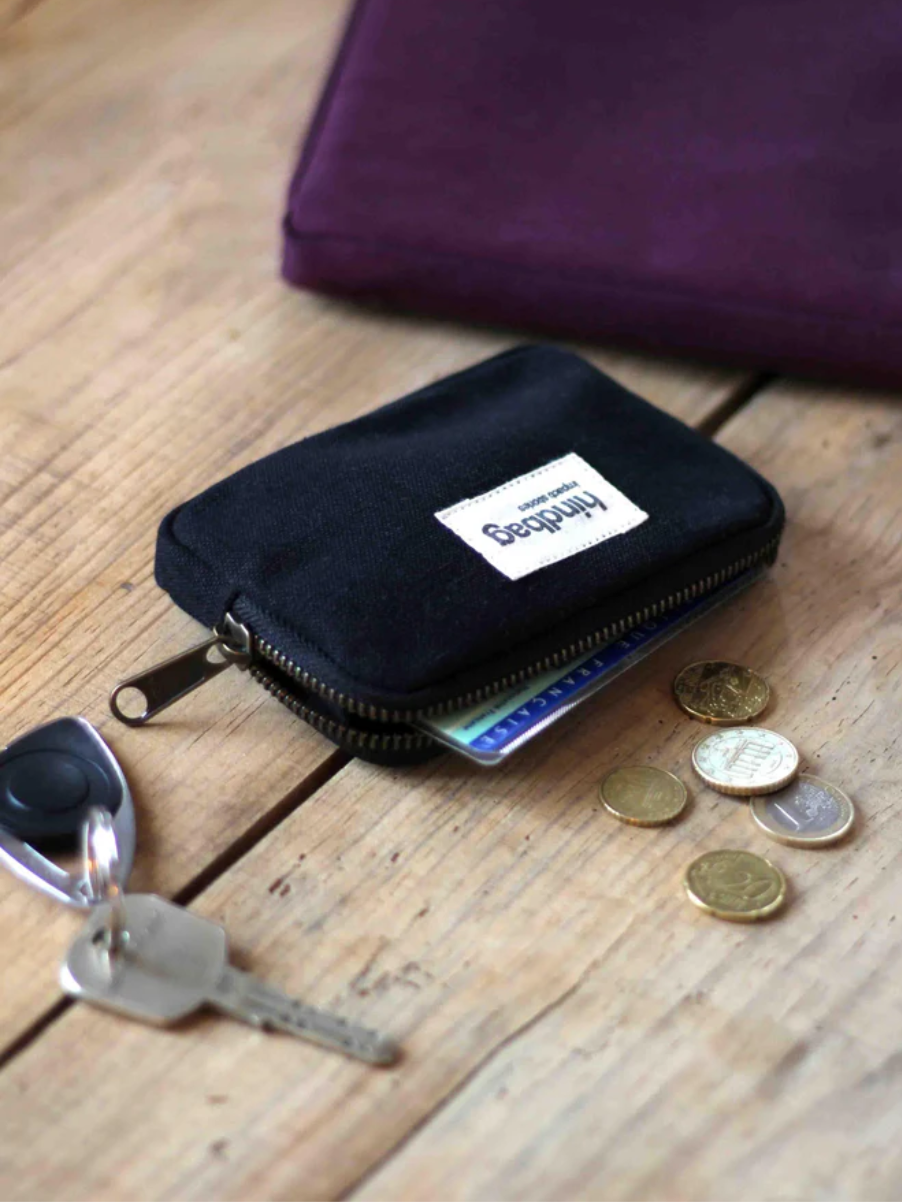 Lili Noir purse in organic cotton | Hindbag