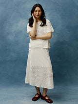 Milja Knitted Skirt White | Makia