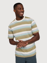 T-Shirt Bold Striped Man Olive/Multicolor | Mazine