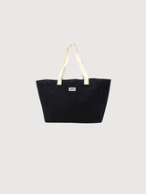 Shopping Bag Claude Noir Matelasse In Organic Cott
