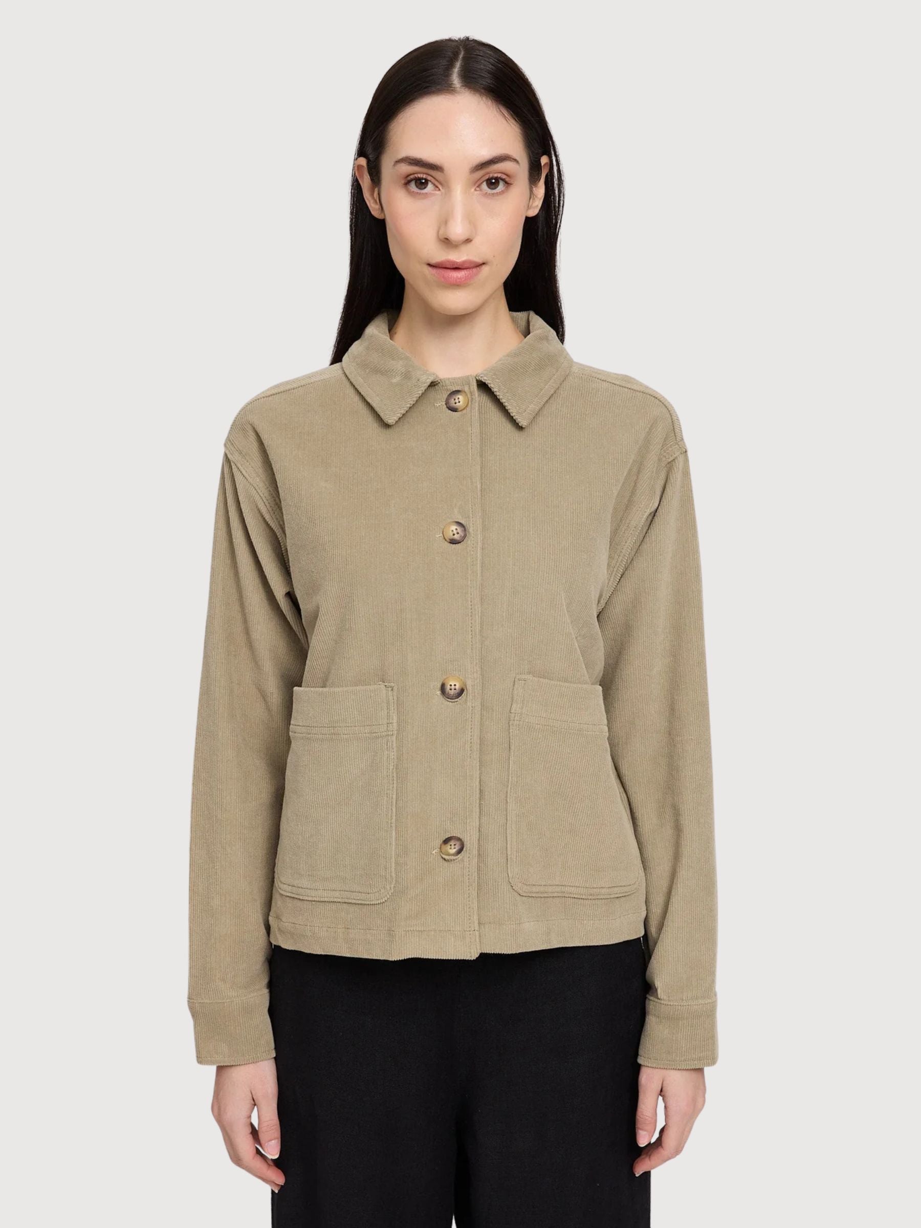 Jacket Corduroy Woman Light Khaki Cotton | Mazine