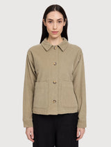 Jacket Corduroy Woman Light Khaki Cotton | Mazine