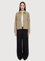 Jacket Corduroy Woman Light Khaki Cotton | Mazine