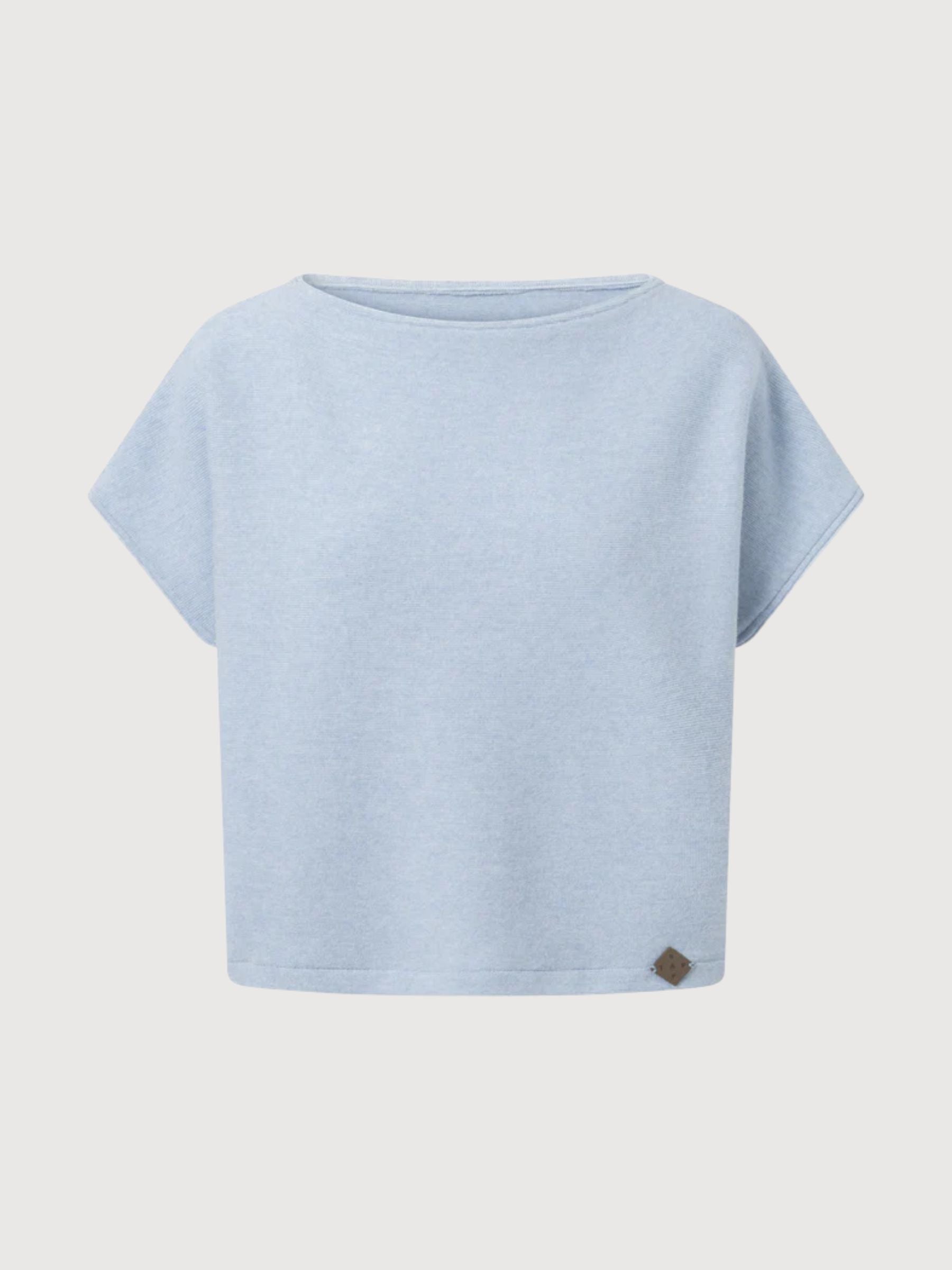 Shirt Evi Woman Azzuro Merino/Baumwolle | Stapf