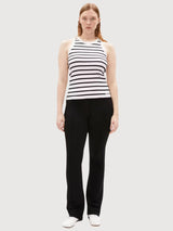 Top Kanitaa Righe Bianco-Nero Donna | Armedangels