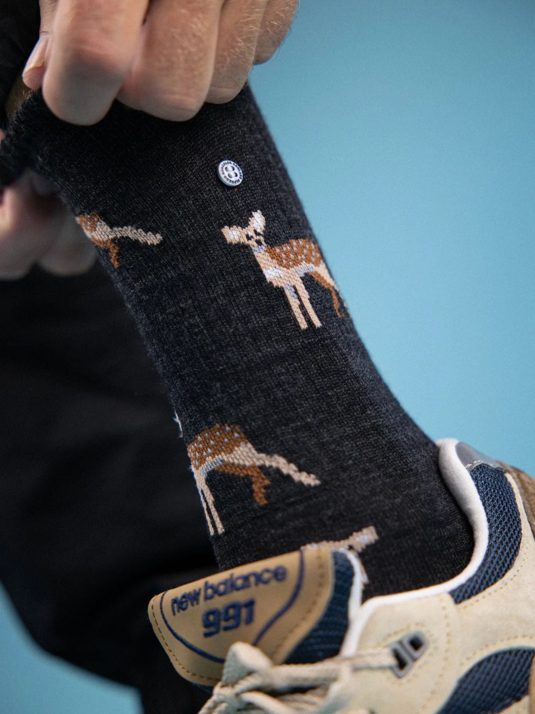 Deer Anthracite Merino Socks | Alfredo Gonzales