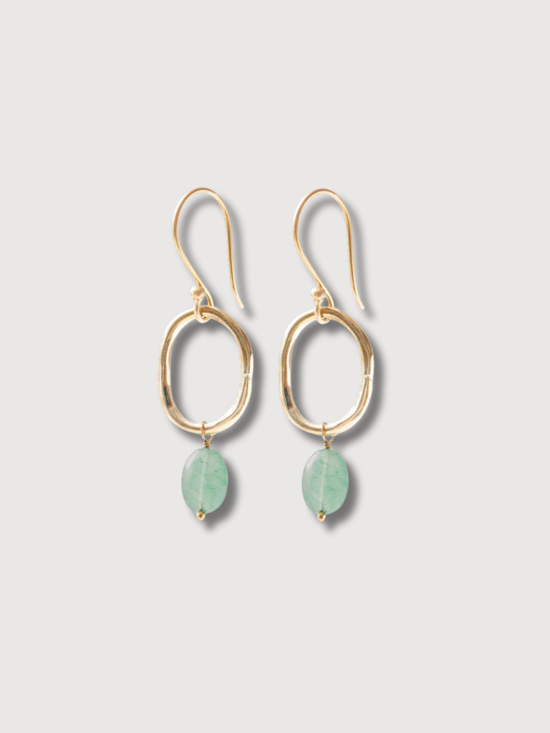 Anmutige Aventurine Gold Ohrringe i eine schöne St