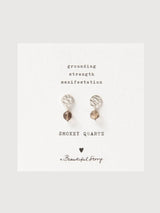 Coin Smokey Quartz Earing SP | A Beautiful Story