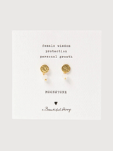 Mini Coin Moonstone G Earrings | A Beautiful Story