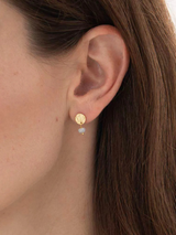 Mini Coin Moonstone G Earrings | A Beautiful Story