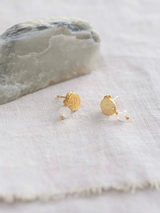 Mini Coin Moonstone G Earrings | A Beautiful Story