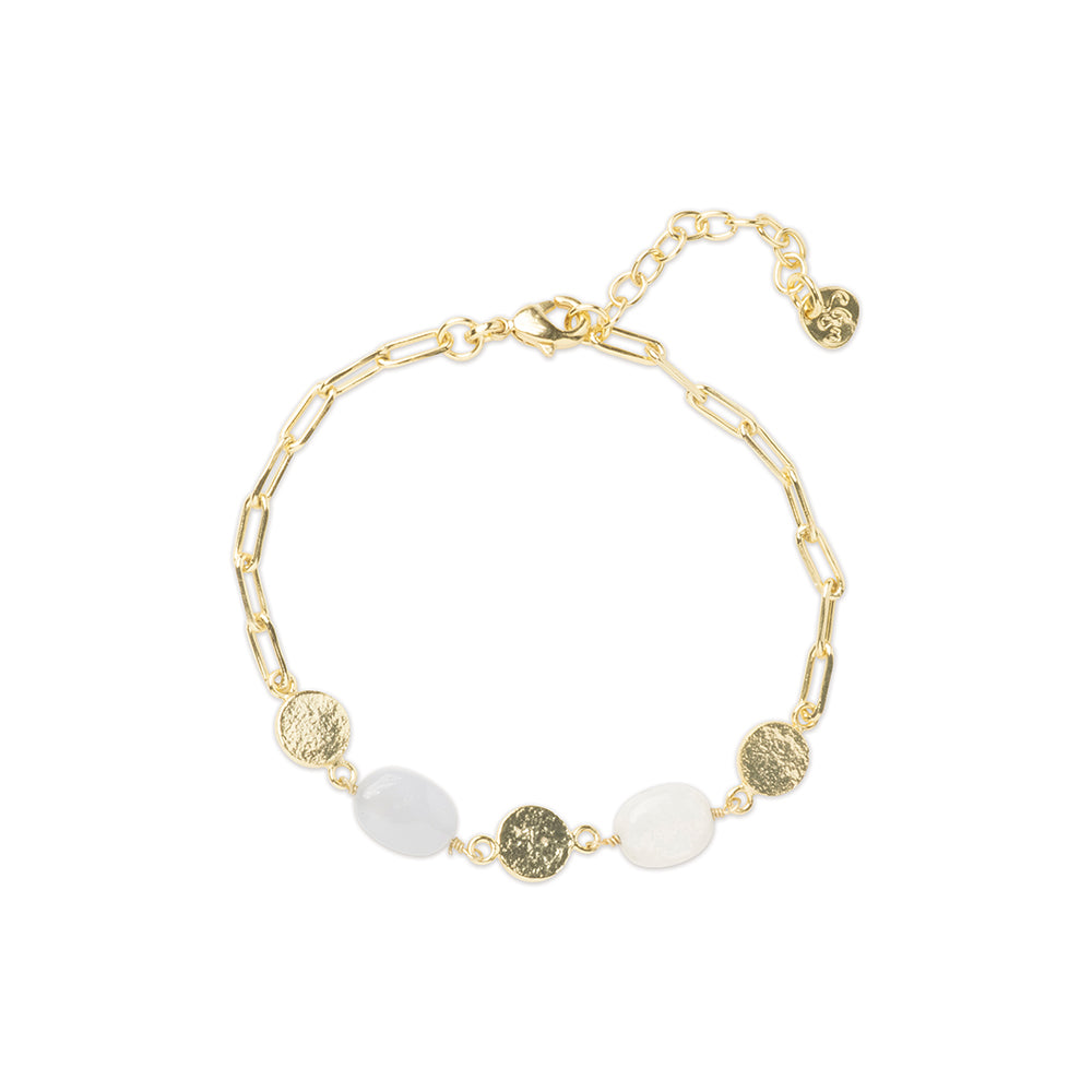 Armband Ästhetisch Blauer Spitzenachat Mondstein | A BEAUTIFUL STORY