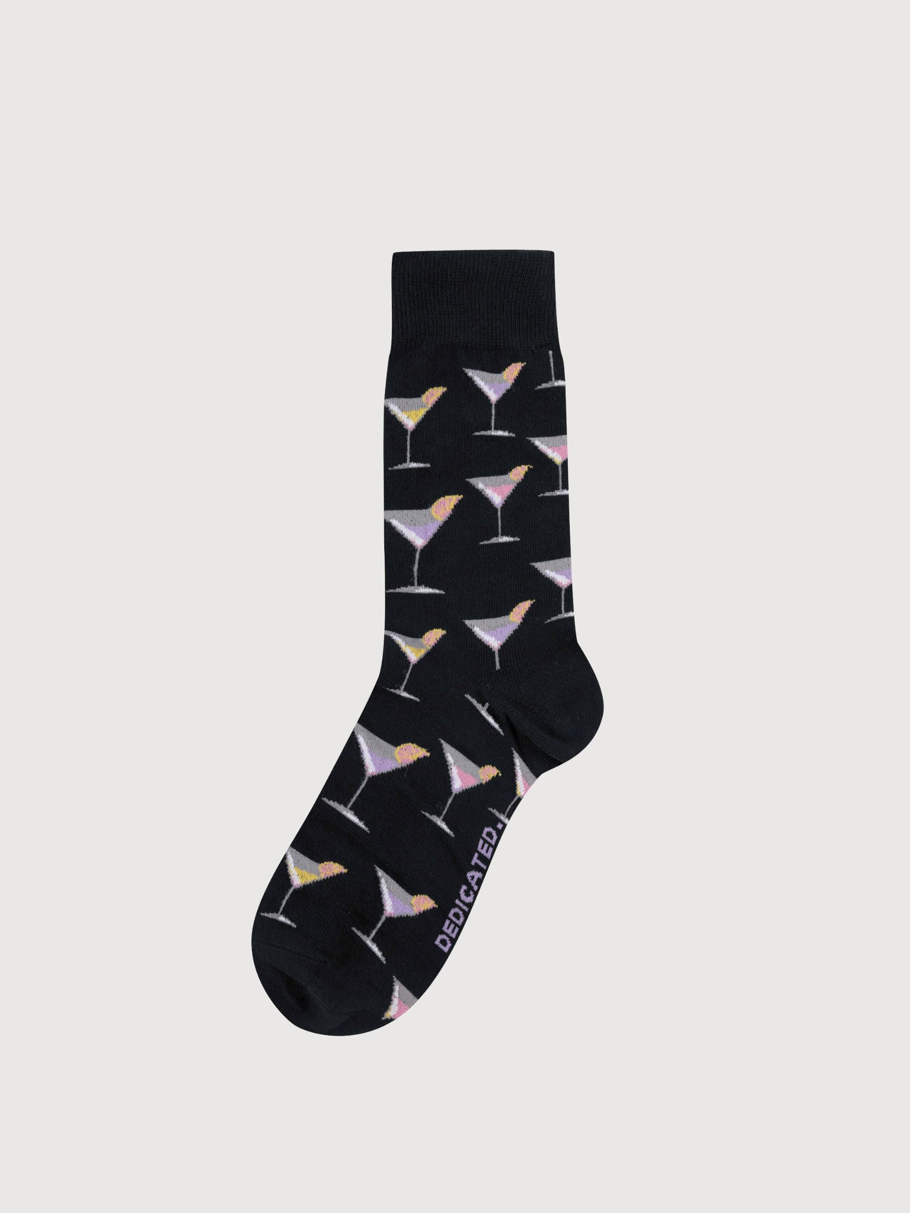 Socks Sigtuna Cocktails Black Unisex | Dedicated