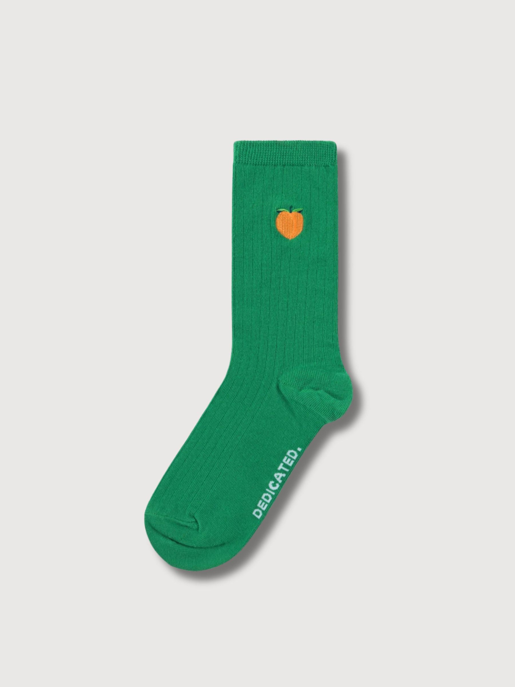 Knivsta Peach Jelly Green Socks | Dedicated