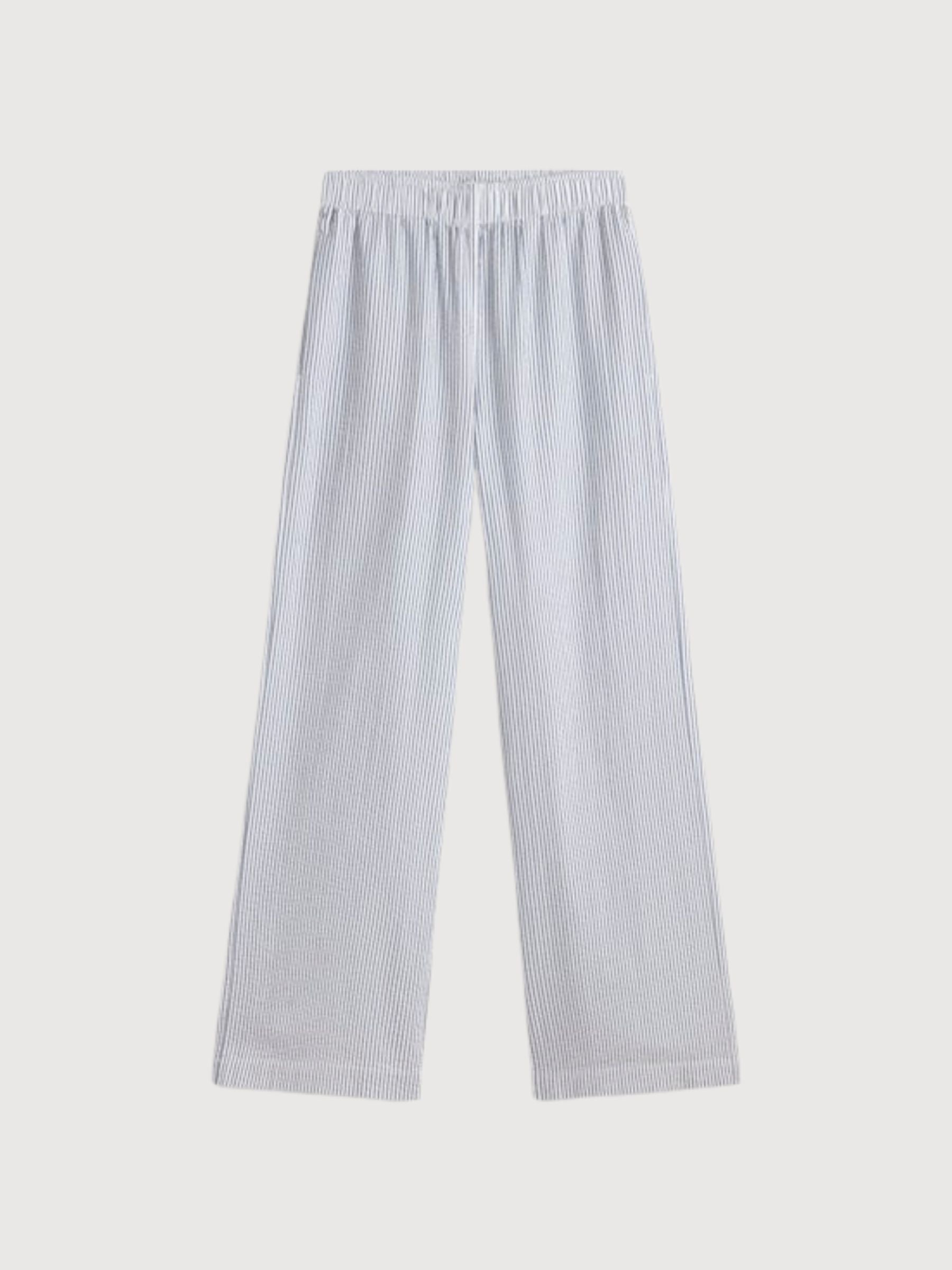 Hose Moss Woman Ecru/Blau gestreift | Ecoalf