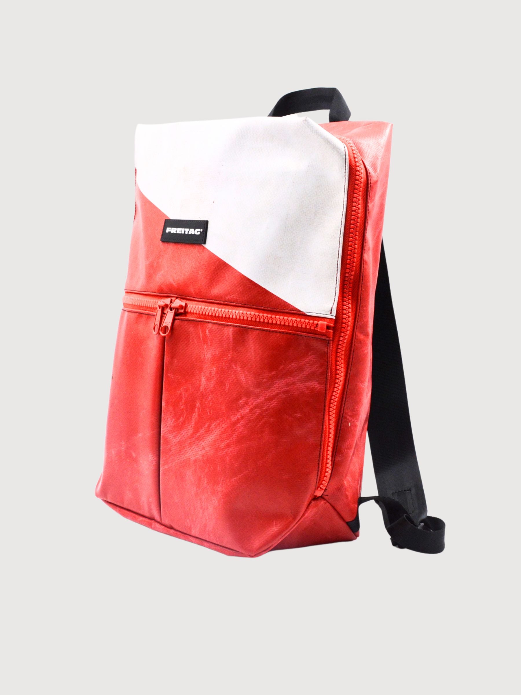 Rucksack mit Fransen, rot/weiß | Freitag