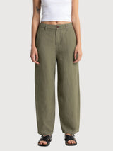 Pantaloni Leila Bungee Cord Verde Donna | King Of Indigo