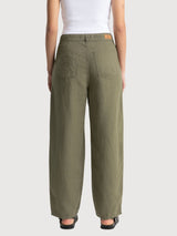 Pantaloni Leila Bungee Cord Verde Donna | King Of Indigo