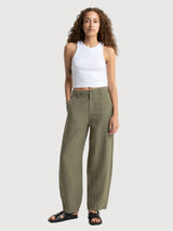 Pantaloni Leila Bungee Cord Verde Donna | King Of Indigo