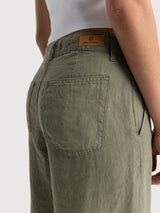 Pantaloni Leila Bungee Cord Verde Donna | King Of Indigo