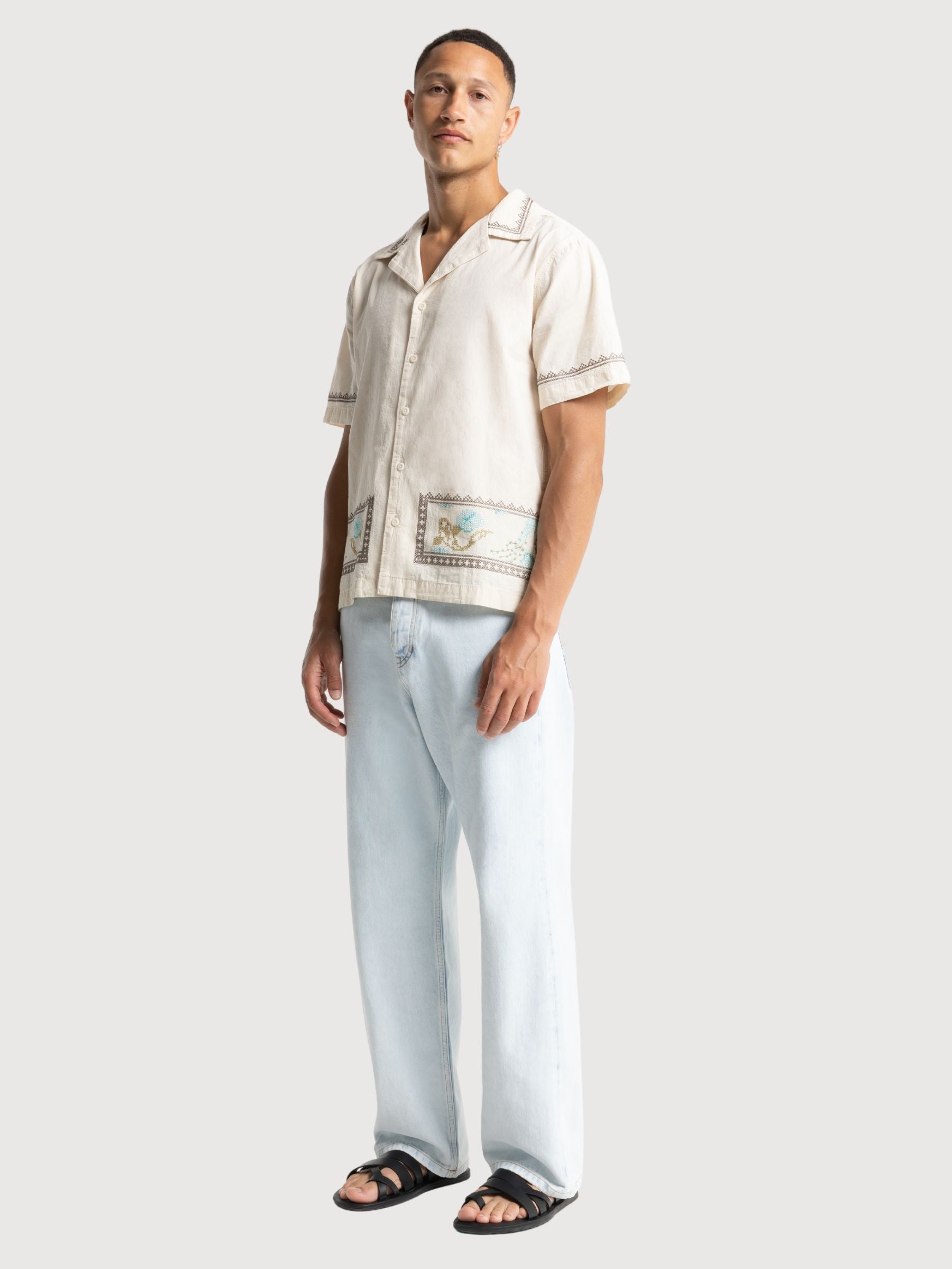 Arkin Ecru Koi Pond Hosen Herren | King Of Indigo 