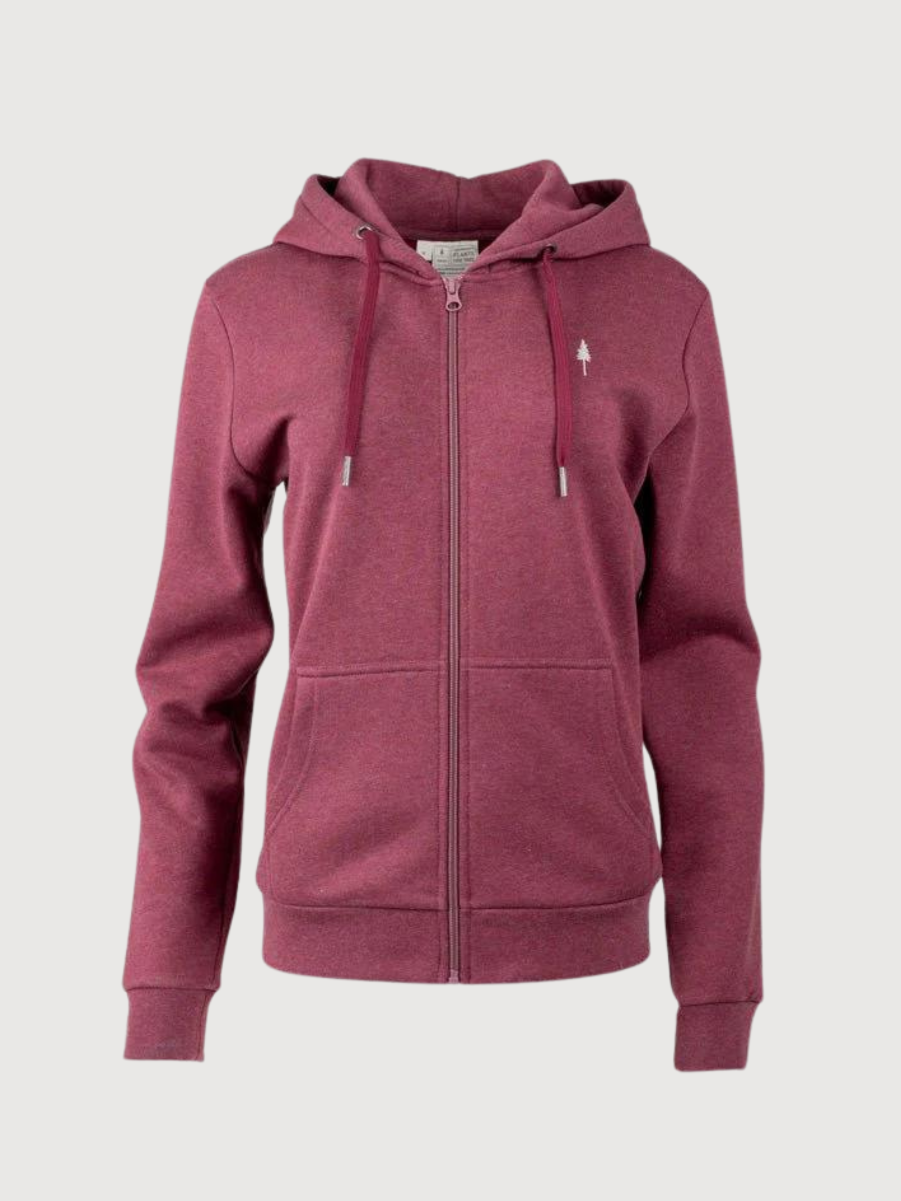 Sweatshirt Treehoodie Zip Damen Bordeaux Bio -Baumwolle | Nikin