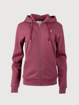 Sweatshirt TreeHoodie Zip Women Bordeaux Organic cotton | Nikin