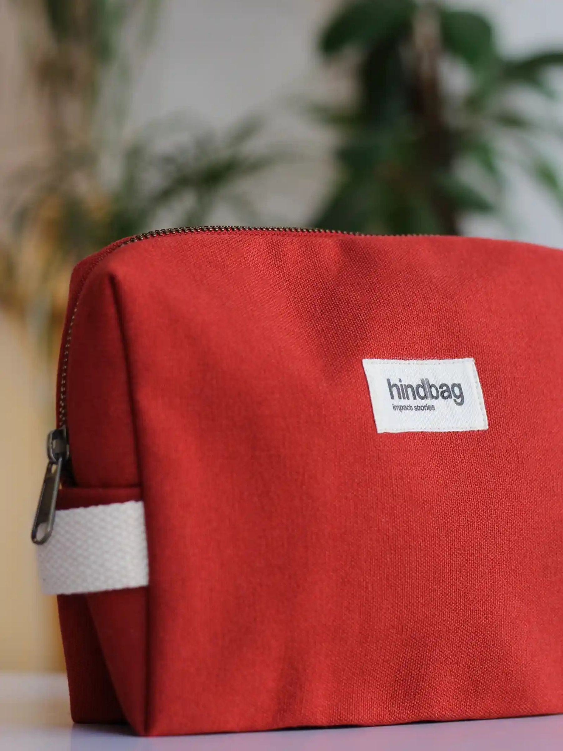 Beauty Case Leon Terracotta in cotone organico | Hindbag