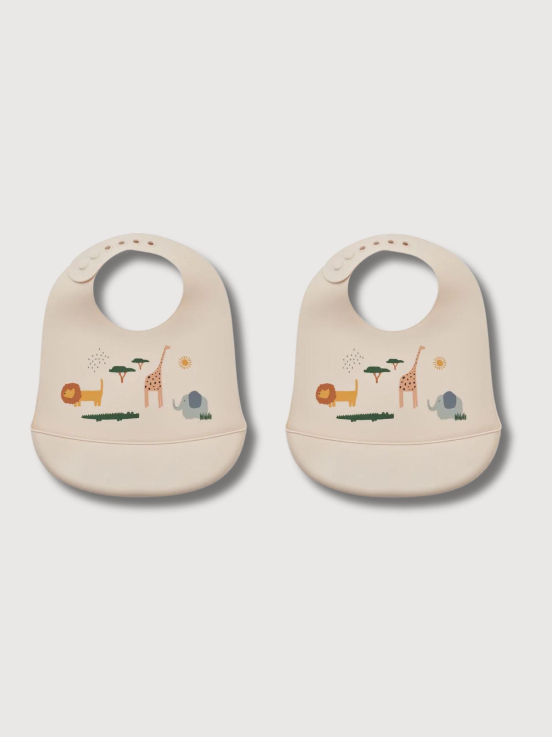 Bib Tilda 2-Pack Safari Sandy In Silicone | Liewood