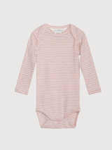 Baby Striped Body in Coral / Ecru   Organic Cotton | SERENDIPITY