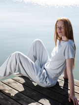 Women's Short Sleeve T-Shirt in Mist   Organic Cotton Rib | SERENDIPITY