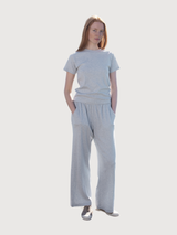 Women's Short Sleeve T-Shirt in Mist   Organic Cotton Rib | SERENDIPITY