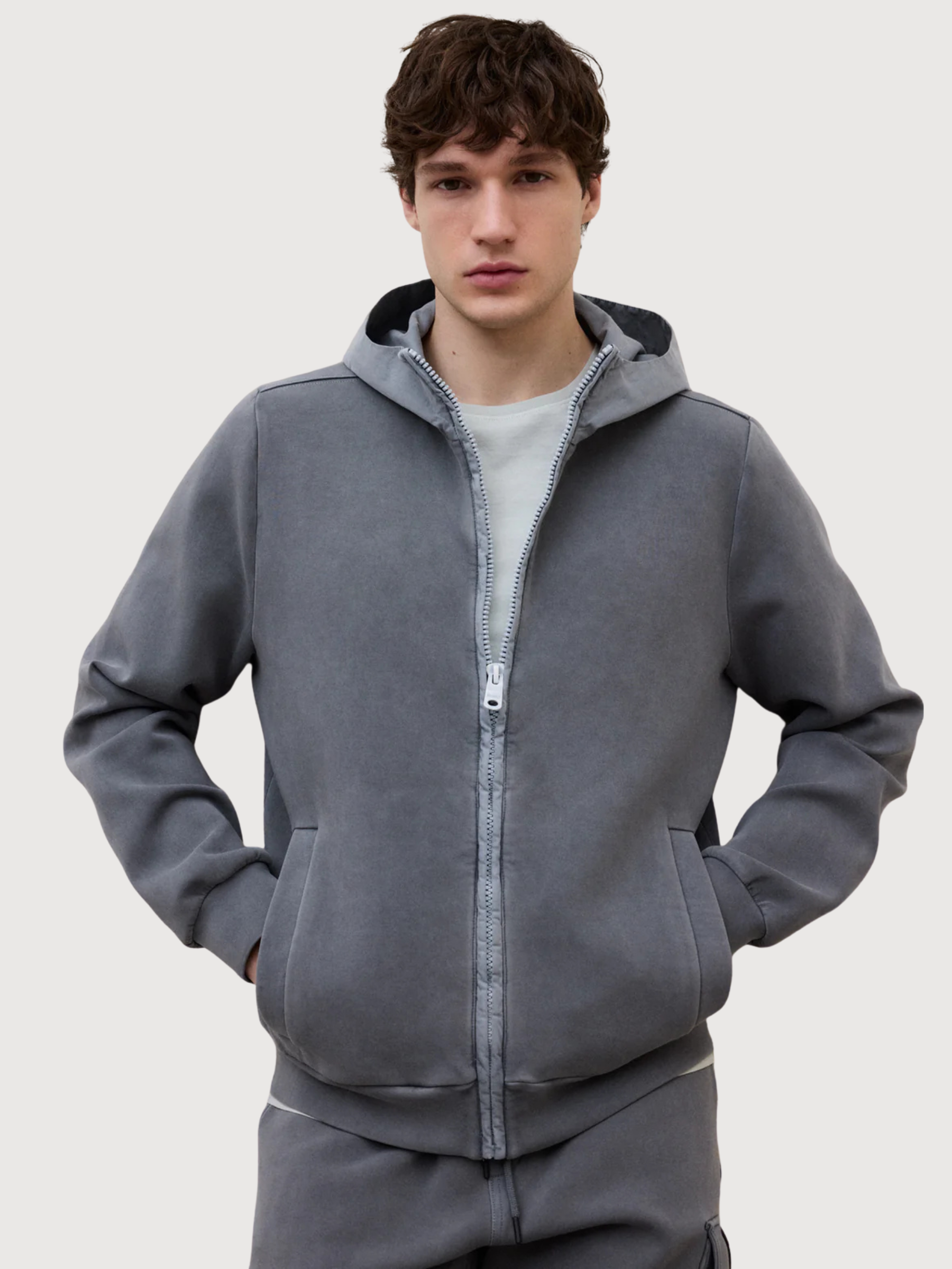 Pullover Dylan Hybrid Man Asphalt | Ecoalf