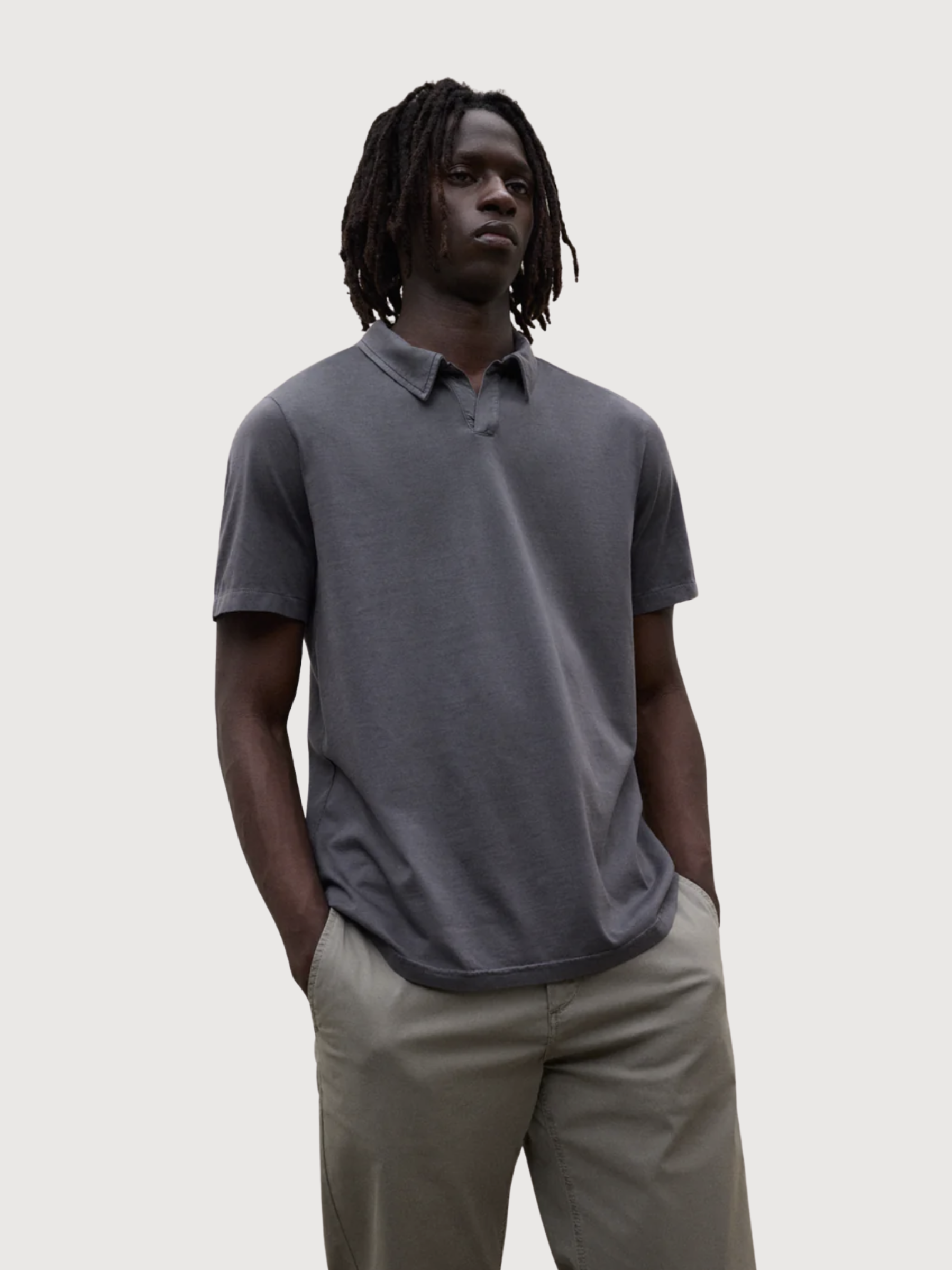 T-Shirt Enzo Polo Man Asphalt Cotton | Ecoalf