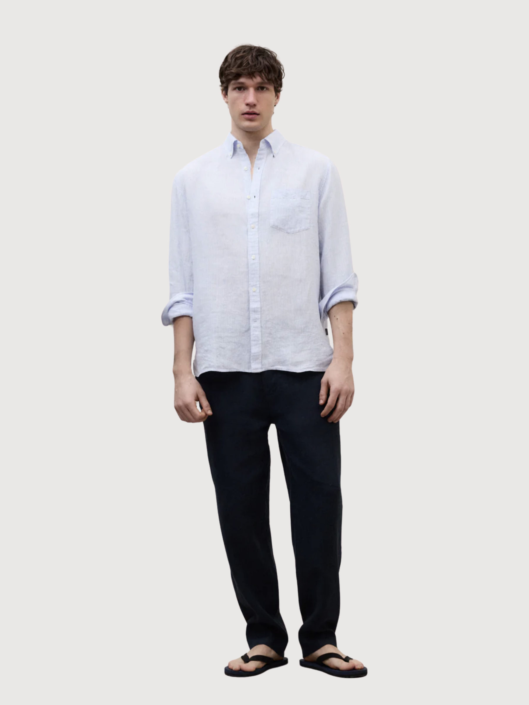 CAMICIA ADAN UOMO Bianco Azzurro Cielo Righe