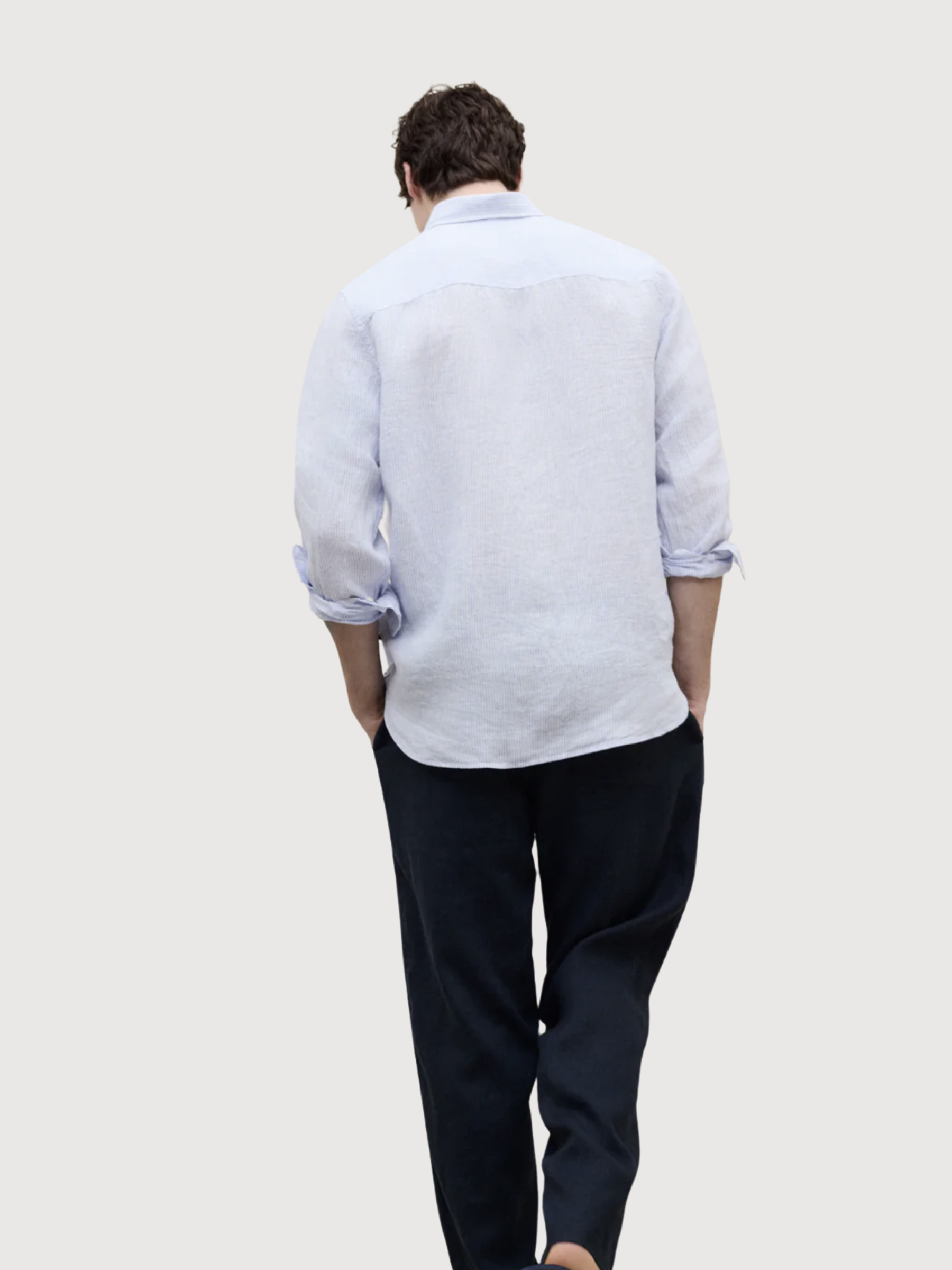 CAMICIA ADAN UOMO Bianco Azzurro Cielo Righe