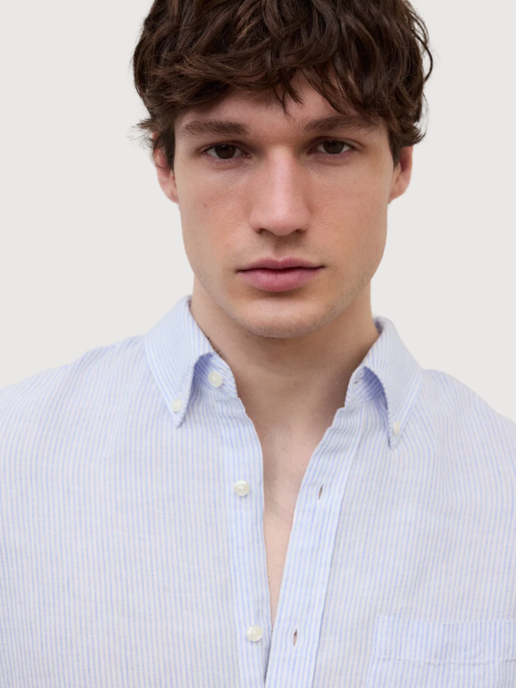 CAMICIA ADAN UOMO Bianco Azzurro Cielo Righe