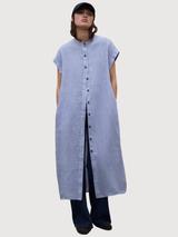Dress Amatista White Blue Stripes | Ecoalf