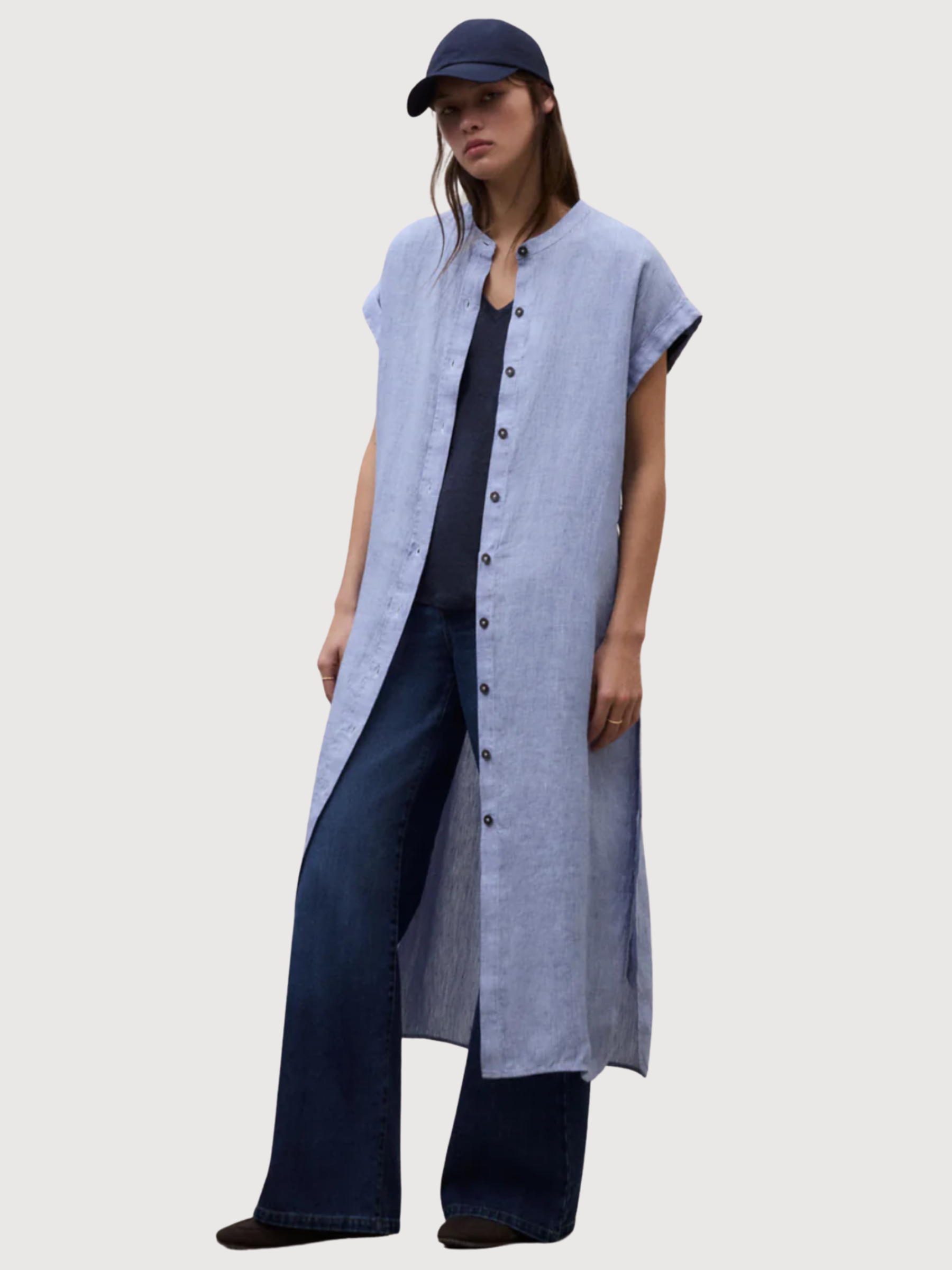 Kleid Amatista White Blue Stripes | Ecoalf