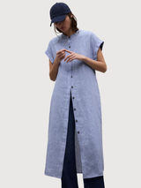Dress Amatista White Blue Stripes | Ecoalf