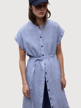 Dress Amatista White Blue Stripes | Ecoalf